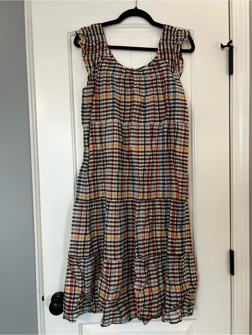 LOFT Plaid Midi Dress, Medium Petite
